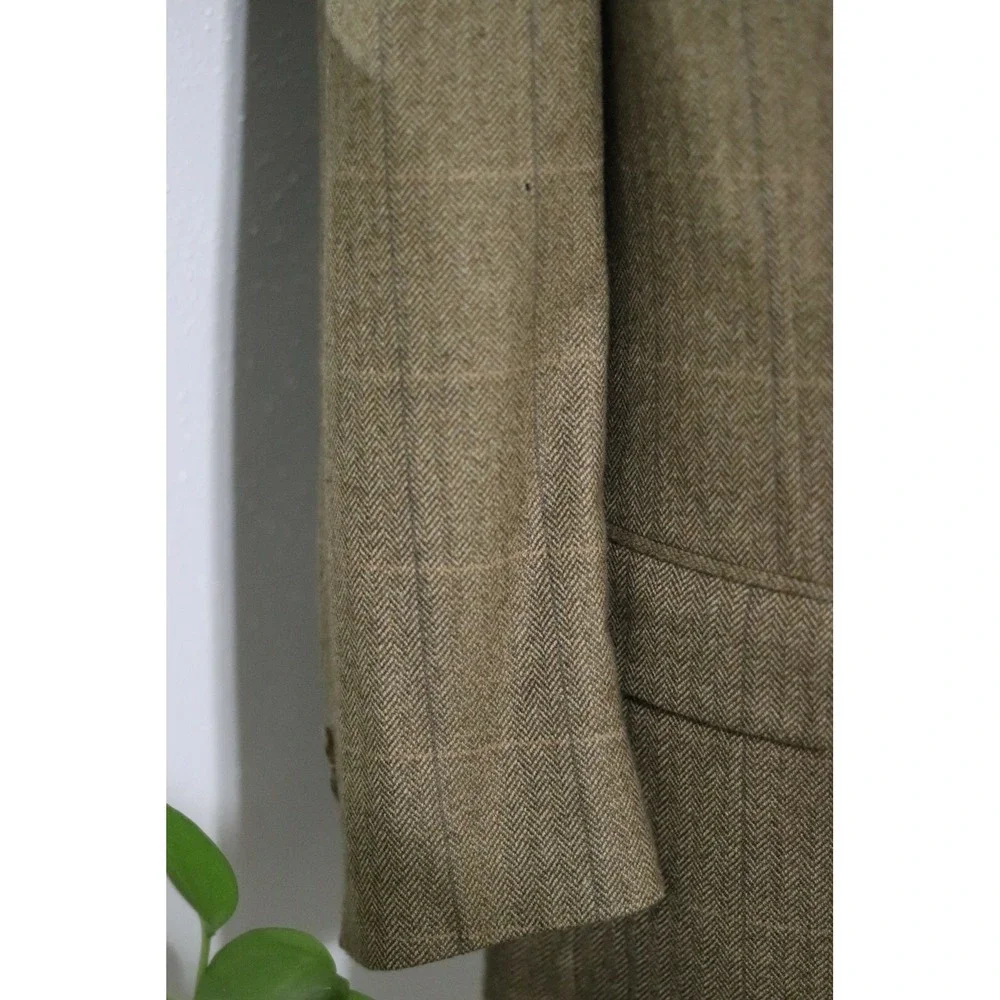 Brooks Brothers sport coat jacket - brown windowpane herringbone, 2‎ button, 43L